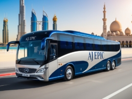 Mercedes bus rental Dubai to Abu Dhabi