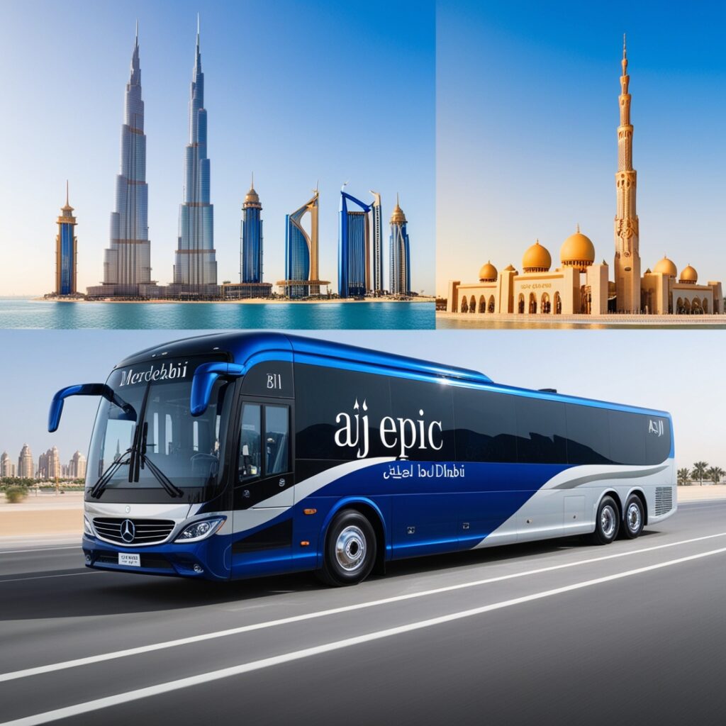 Group travel bus rental for Dubai and Abu Dhabi