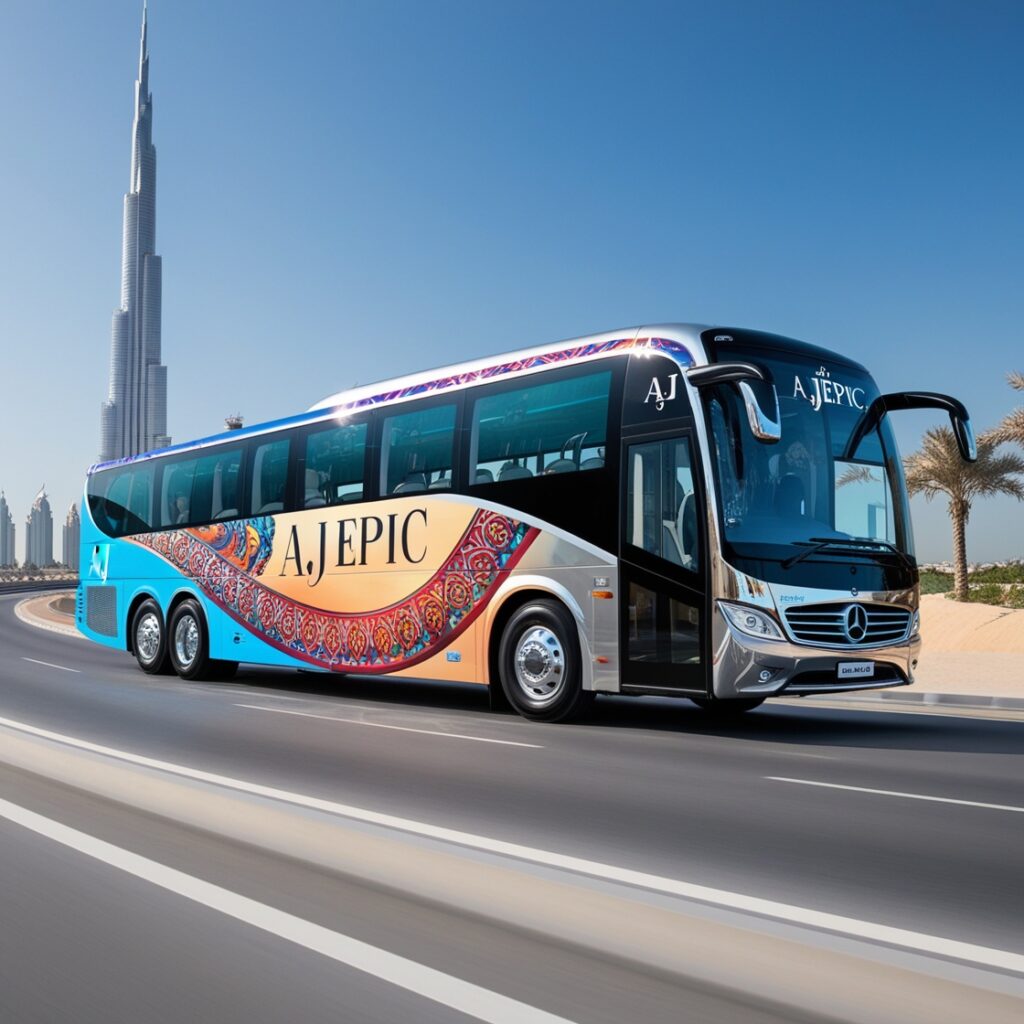 group travel with 50 seater luxury bus in Dubai