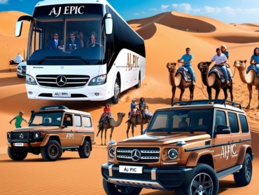 Luxurious Mercedes bus for desert safari in Dubai